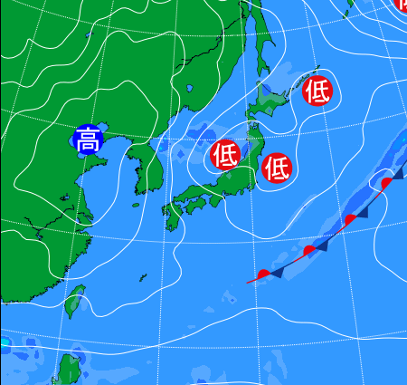 2025年11月2日21時の天気図