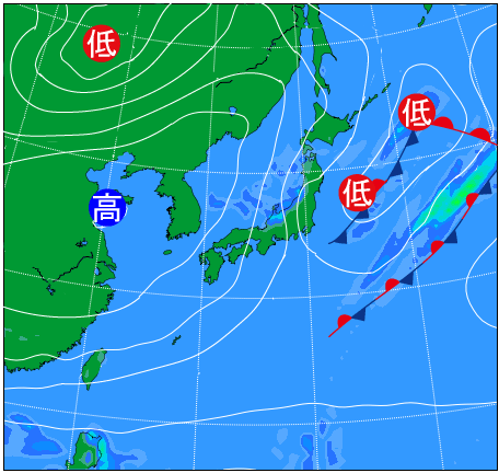2025年11月3日9時の天気図