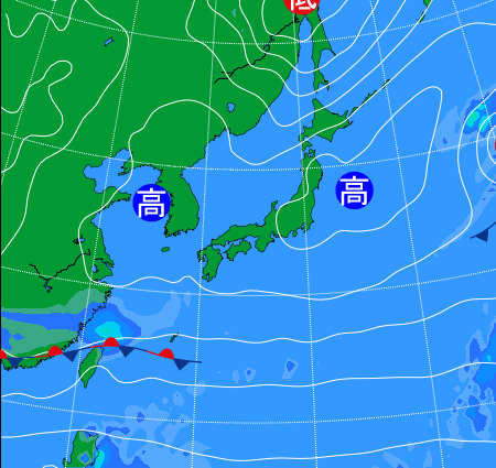 2025年11月4日21時の天気図