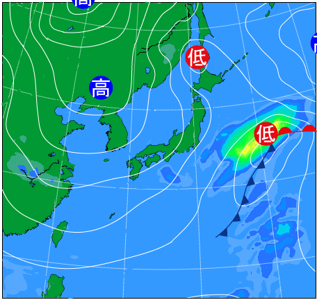 2025年11月6日21時の天気図