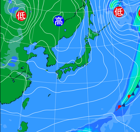 2025年11月7日21時の天気図