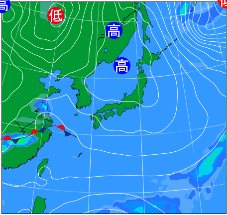 2025年11月8日9時の天気図
