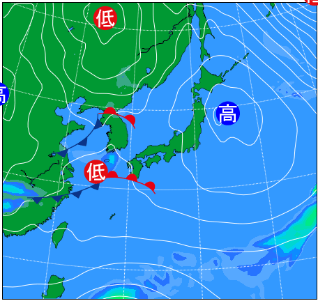 2025年11月8日21時の天気図