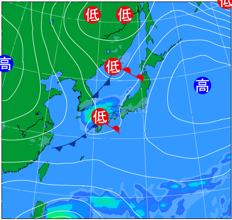2025年11月9日9時の天気図