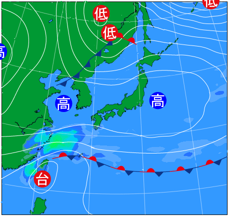 2025年11月12日21時の天気図