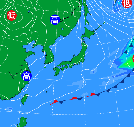 2025年11月14日21時の天気図