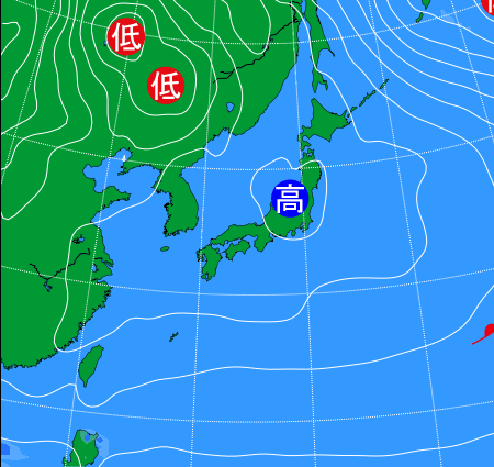 2025年11月15日21時の天気図