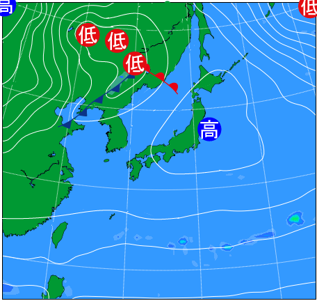 2025年11月16日9時の天気図