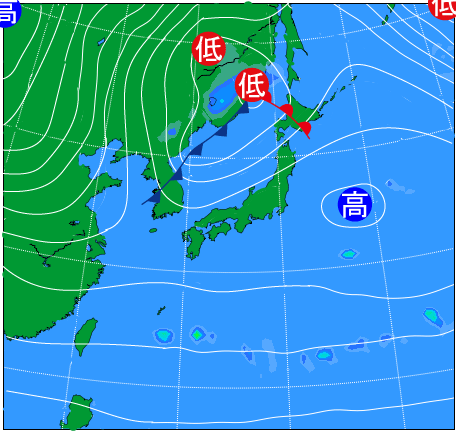 2025年11月16日21時の天気図