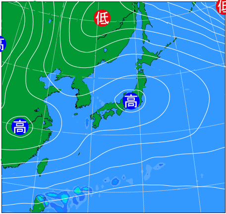 2025年11月19日21時の天気図