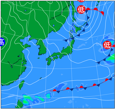 2025年11月21日9時の天気図