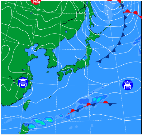 2025年11月21日21時の天気図