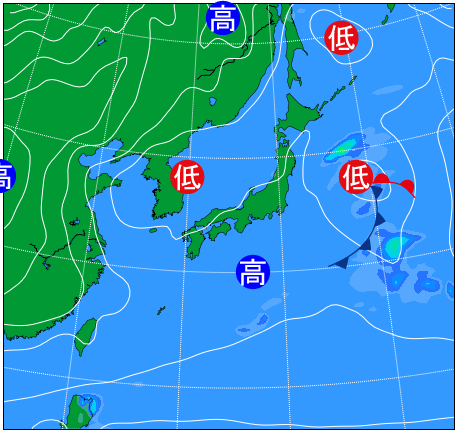 2025年11月24日21時の天気図