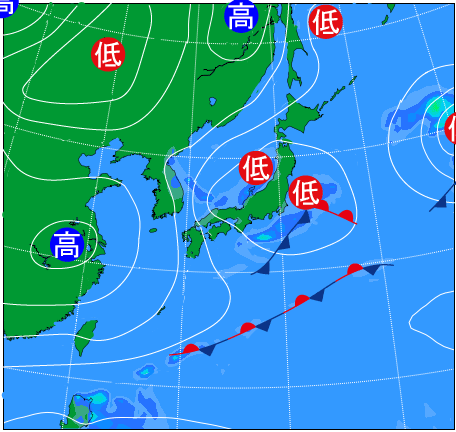 2025年11月25日21時の天気図