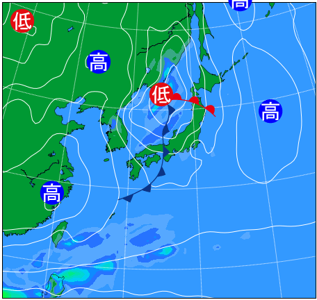 2025年11月27日21時の天気図