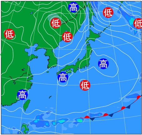 2025年11月29日21時の天気図