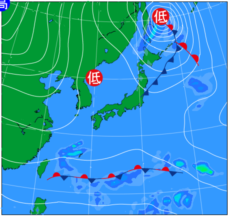 2025年12月1日21時の天気図