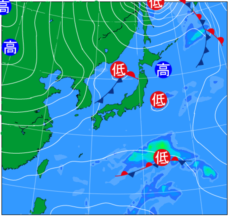2025年12月2日9時の天気図