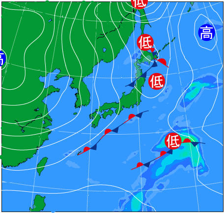 2025年12月2日21時の天気図