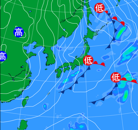 2025年12月3日9時の天気図