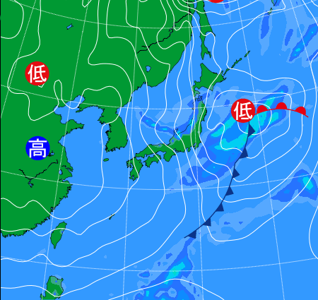 2025年12月3日21時の天気図