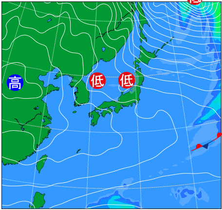 2025年12月4日21時の天気図