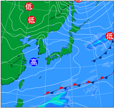 2025年12月5日21時の天気図