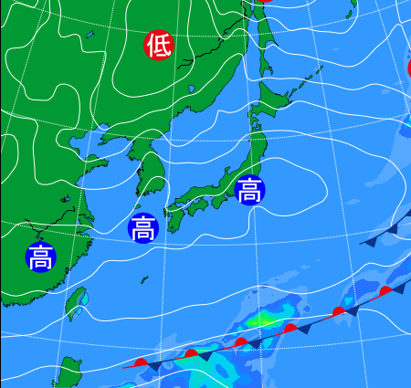 2025年12月6日9時の天気図