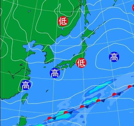 2025年12月6日21時の天気図