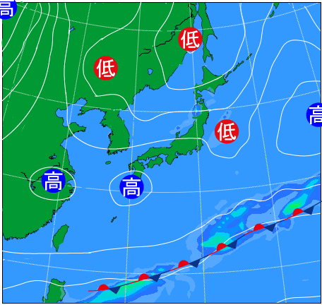 2025年12月7日9時の天気図