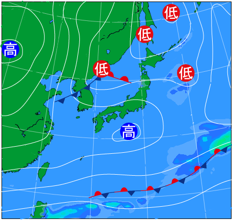 2025年12月7日21時の天気図