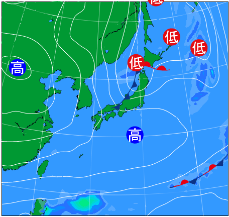 2025年12月8日9時の天気図