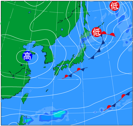 2025年12月8日21時の天気図