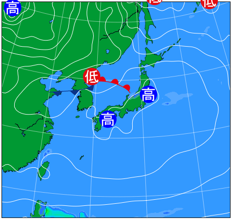 2025年12月10日21時の天気図
