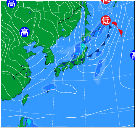 2025年12月11日21時の天気図