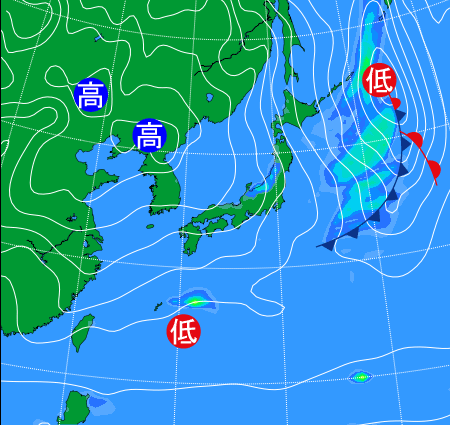 2025年12月12日9時の天気図