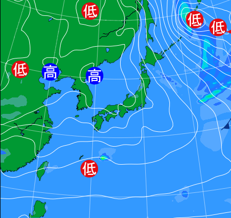 2025年12月12日21時の天気図
