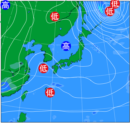 2025年12月13日9時の天気図