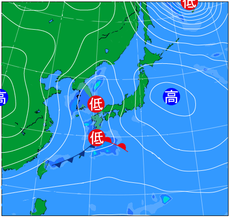 2025年12月13日21時の天気図