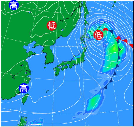 2025年12月15日9時の天気図