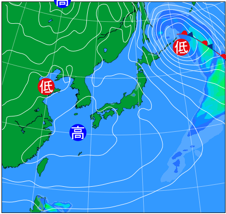 2025年12月15日21時の天気図