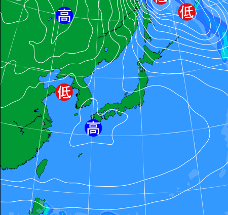 2025年12月16日9時の天気図