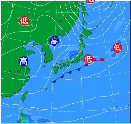 2025年12月17日21時の天気図