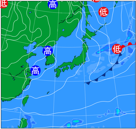2025年12月18日9時の天気図