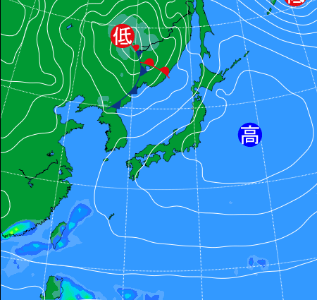 2025年12月19日21時の天気図