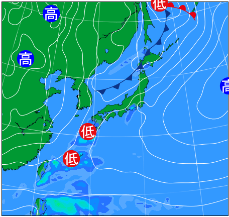 2025年12月20日21時の天気図