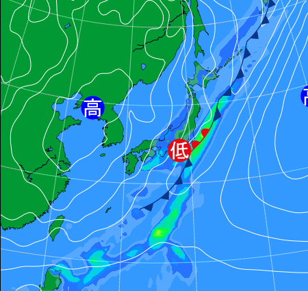 2025年12月21日21時の天気図