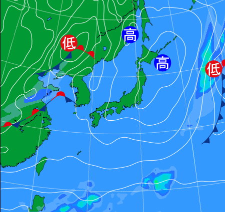 2025年12月23日9時の天気図