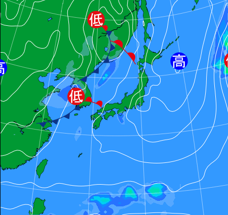 2025年12月23日21時の天気図