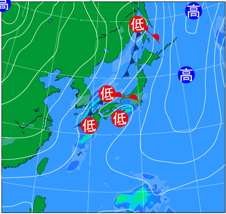 2025年12月24日9時の天気図
